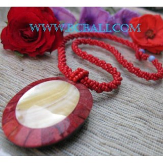 Red Coral Resin Pendant Beads