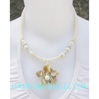 Seashell Necklace Pendants Bead Flower