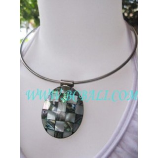 Abalone ShellsStainless Choker Necklace Pendants