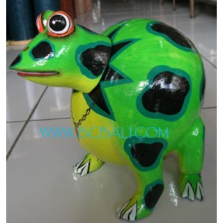 Wood Painted Frog