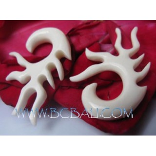 Bone Earring Tribal Design