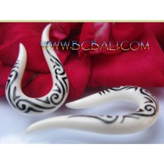 Bone Tattoo Earrings Tribal