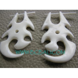 Bone Tribal Earrings Carved