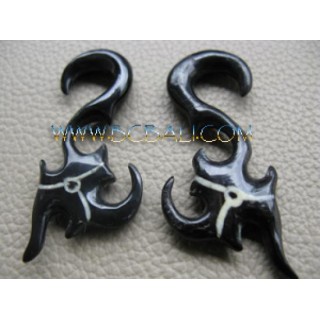 Ethnic Tribal Carved Horn Hook