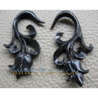 Floral Horn Carved Tribal Hooked