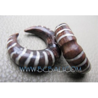 Large Wooden Tattoo Tribal Spiral Expander