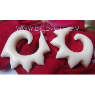 Original Bone Earring Carved