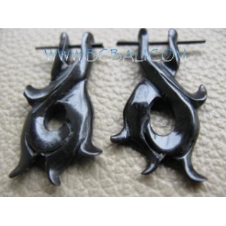 Pierces Tribal Earrings Horn Carved