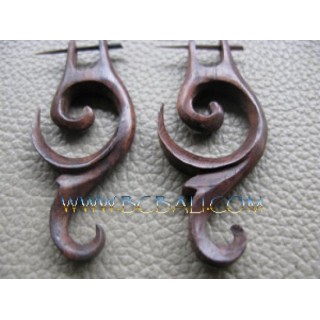 Piercing Wooden Tribal Carving Spiral Expander