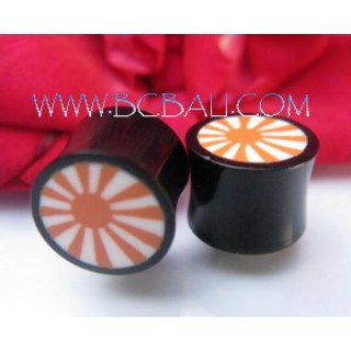 Resin Tribal Horn Tattoo Plugs