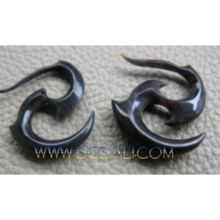 Solid Piercing Hooks Tribal Carving