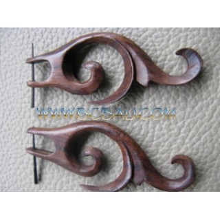 Wooden Carved Sono Earring Tribal