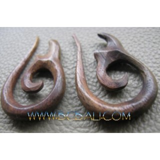 Wooden Piercing Carving Tribal Spiral Expander