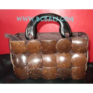 Coco Wooden Natural Bags Brown