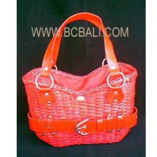 Leather Casual Fashion Rattan Handbag