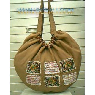 Woman Handbag Cotton Beaded