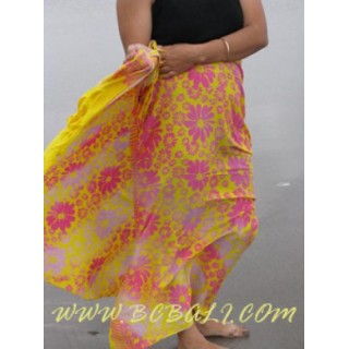 sunflower Sarong Rayon hand stamp printing handmade