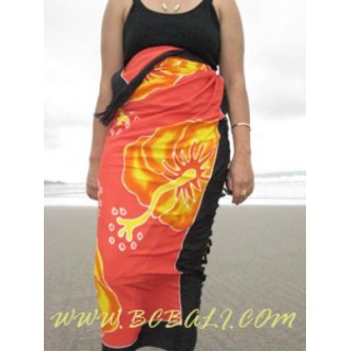 hand painting rayon pareo Floral Motif Sarong Bali