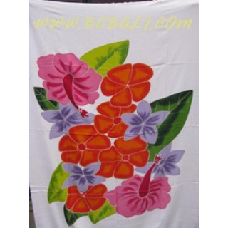 Floral Painted Sarongs Pareos