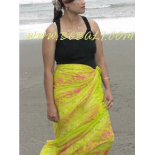 hand printing rayon Sarong batik handmade fashion green color