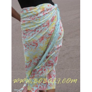 Hand Printing Sarong Pareo Rayon Balinese Style