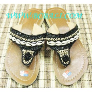 Bead Sandal With Cowry Shell