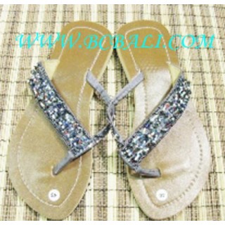 Flat Beaded Sandals