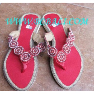 Red Bead Shoes Sandal