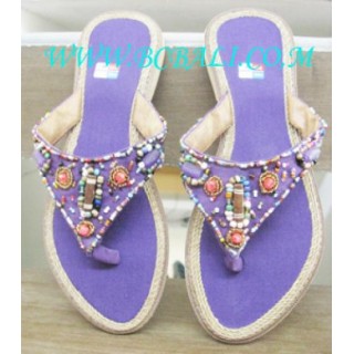 Unique Purple Bead Sandal