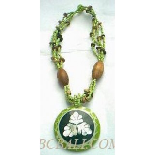 Beaded Wooden  Necklace Ethnic