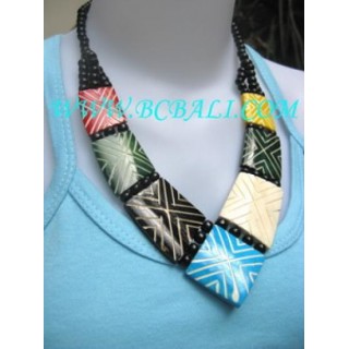 Ethnic Bone Necklaces Colored