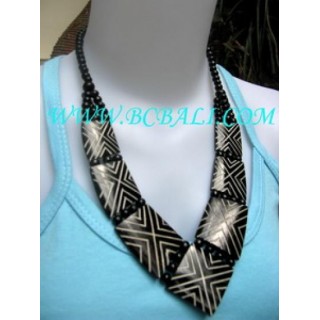 Black Bone Necklaces Handcarved