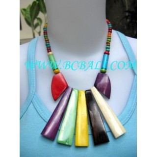 Multi Color Bone Necklace Pendant