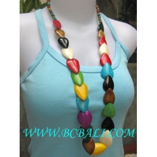 Bead Bone Long Seed Necklace Mix Color