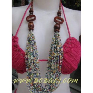 Wooden Beads Necklaces Assort