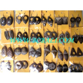 Wooden Earrings Painted Natural Wholesale Product