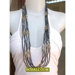 Bali Multi Strand Necklace Long Beading