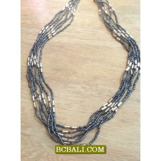 Bali Multi Strand Necklace Long Beading