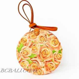 New Style Sling Bags Circle Rattan Rafia With Beautiful Decoration