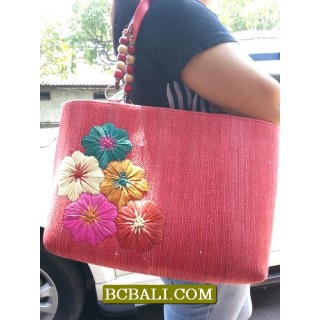 Bali Handmade Straw Handbags Embroidery Designs