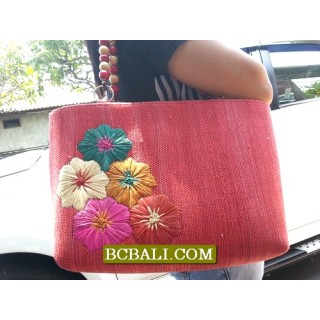 Bali Handmade Straw Handbags Embroidery Designs