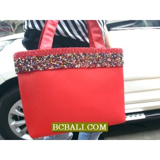 Women Handbags Cotton with Beads