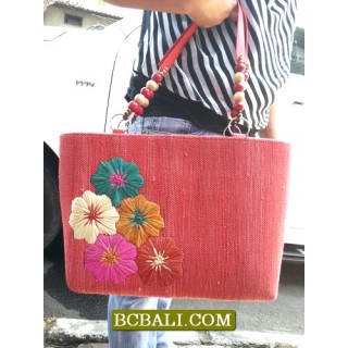 Bali Handmade Straw Handbags Embroidery Designs