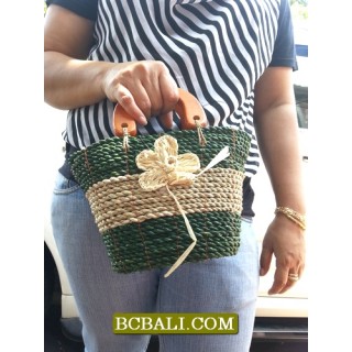 Hand Bags Straw Roupe Flowers