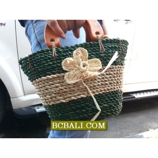 Hand Bags Straw Roupe Flowers