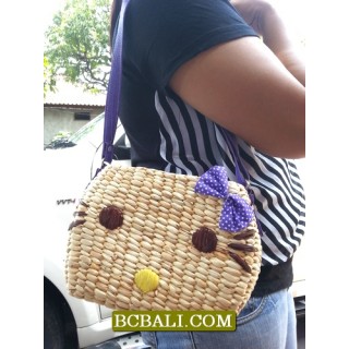 Organic Natural Ladies Handbags Long Handle