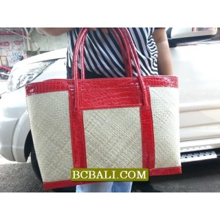 Natural Pandanus Handmade Bags Shopping