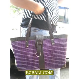 Straw Handmade Handbags Design Solid Color