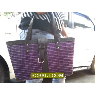 Straw Handmade Handbags Design Solid Color