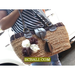 Flowers Straw Bags Natural Roupe Shopping